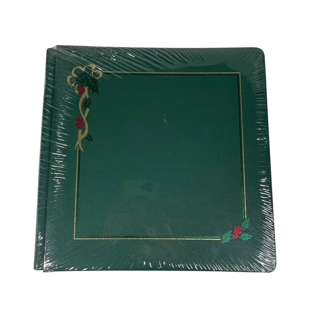 CREATIVE MEMORIES 12x12 Christmas Album Green Gold Holly Berry Sealed Vintage